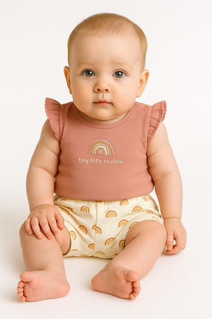 COMPLETO NEONATA T-SHIRT PANTALONCINO FANTASIA MARCA LOSAN ART.21W-8004AL