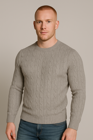 MAGLIONE UOMO RAGAZZO TRECCE GIROCOLLO MARCA GRANCHIO ART. GR1452