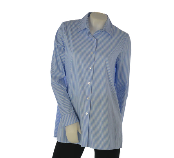 CAMICIA DONNA MANICA LUNGA FANTASIA A RIGHE MISTO COTONE  EMANUELA COSTA ART. 1182-25