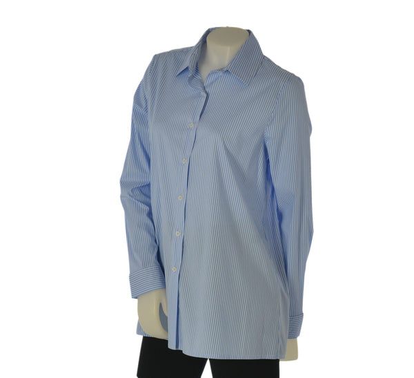 CAMICIA DONNA MANICA LUNGA FANTASIA A RIGHE MISTO COTONE  EMANUELA COSTA ART. 1182-25