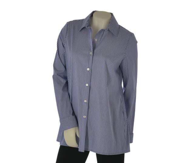 CAMICIA DONNA MANICA LUNGA FANTASIA A RIGHE MISTO COTONE  EMANUELA COSTA ART. 1182-25