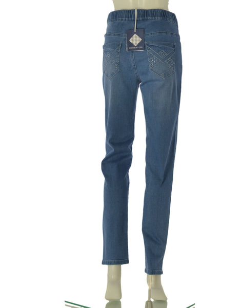 JEGGINGS JEANS DONNA TASCHE STRASS ELASTICO EMANUELA COSTA ART. EC6758