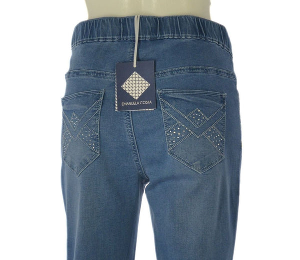 JEGGINGS JEANS DONNA TASCHE STRASS ELASTICO EMANUELA COSTA ART. EC6758