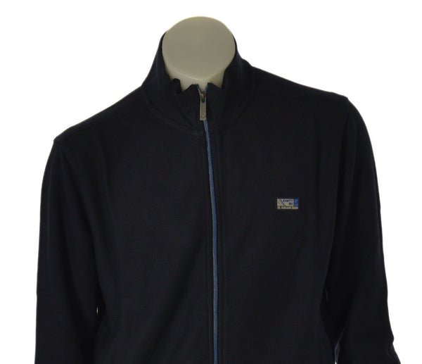 FELPA GARZATA UOMO IL GRANCHIO COLLO ALTO FRENCH TERRY FULL ZIP TASCHE COTONE ART.54FGR132