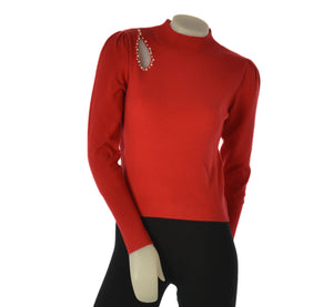 MAGLIA DONNA GRIFFAI LUPETTO COSTE PERLE ART. 5626