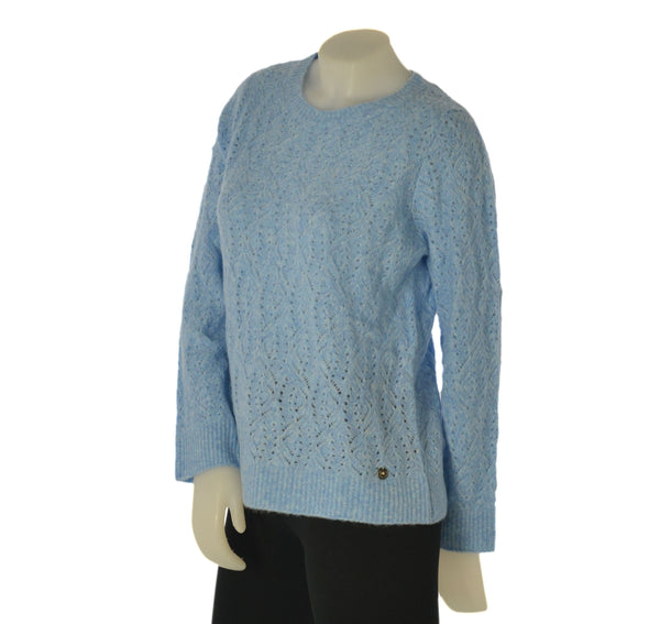 MAGLIONE DONNA RIVA TRICOT GIROCCOLLO MOTIVO TRAFORI ART. B315320