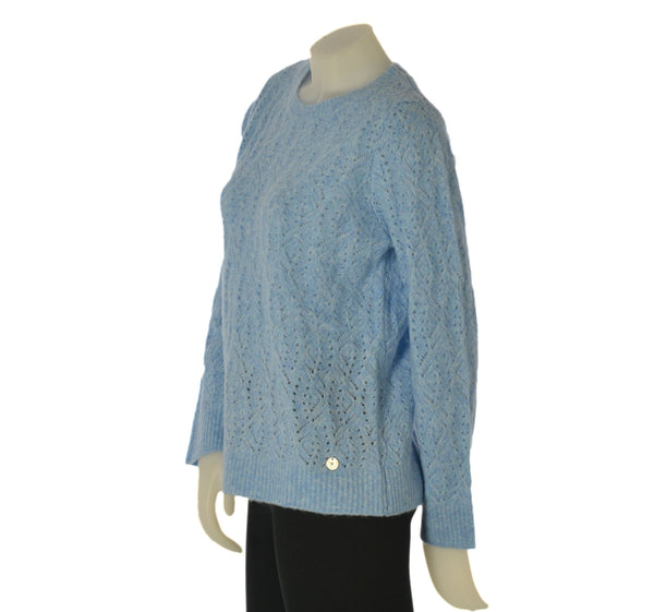 MAGLIONE DONNA RIVA TRICOT GIROCCOLLO MOTIVO TRAFORI ART. B315320