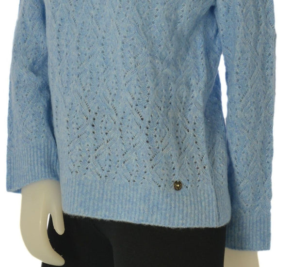 MAGLIONE DONNA RIVA TRICOT GIROCCOLLO MOTIVO TRAFORI ART. B315320