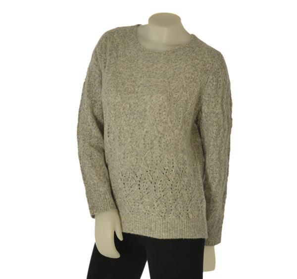 MAGLIONE DONNA RIVA TRICOT GIROCCOLLO MOTIVO TRAFORI ART. B315320