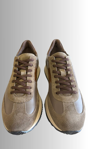 Scarpe Nero Giardini B.A.G. sneaker in pelle e camoscio lacci gomma sportiva art I50090U