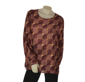 BLUSA DONNA ELISA CASTELLI FANTASIA GIROCOLLO GOCCIA BOTTONCINO SPACCHI TAGLIE OVER ART. 1520