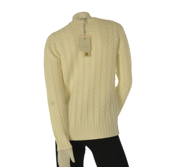 MAGLIONE DONNA VALERIE GIROCOLLO TRECCE LANA MERINO EXTRAFINE ART. 1144