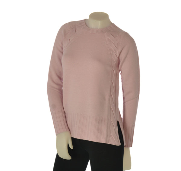 MAGLIONE DONNA VALERIE GIROCOLLO TRECCE SPACCHI LANA MERINO EXTRAFINE ART. 1011