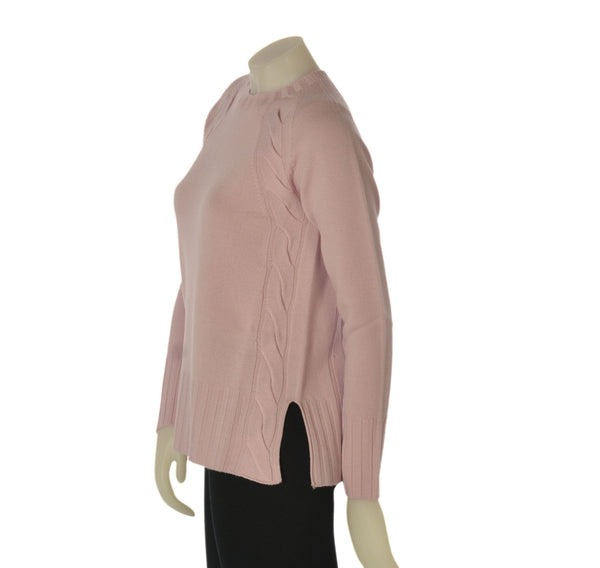 MAGLIONE DONNA VALERIE GIROCOLLO TRECCE SPACCHI LANA MERINO EXTRAFINE ART. 1011