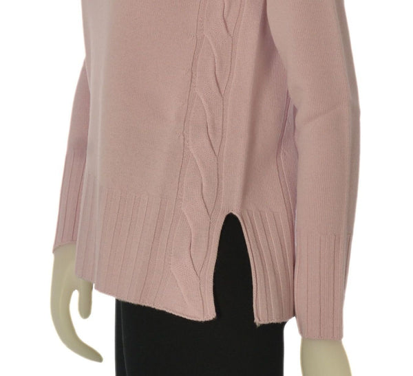 MAGLIONE DONNA VALERIE GIROCOLLO TRECCE SPACCHI LANA MERINO EXTRAFINE ART. 1011