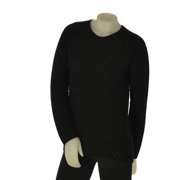 MAGLIONE DONNA VALERIE GIROCOLLO COSTE PAILLETTES LANA MERINO EXTRAFINE ART.  1182