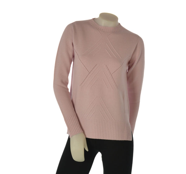 MAGLIONE DONNA VALERIE GIROCOLLO LAVORATO SPACCHI LANA MERINO EXTRAFINE ART.1122