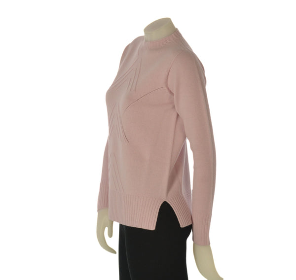 MAGLIONE DONNA VALERIE GIROCOLLO LAVORATO SPACCHI LANA MERINO EXTRAFINE ART.1122