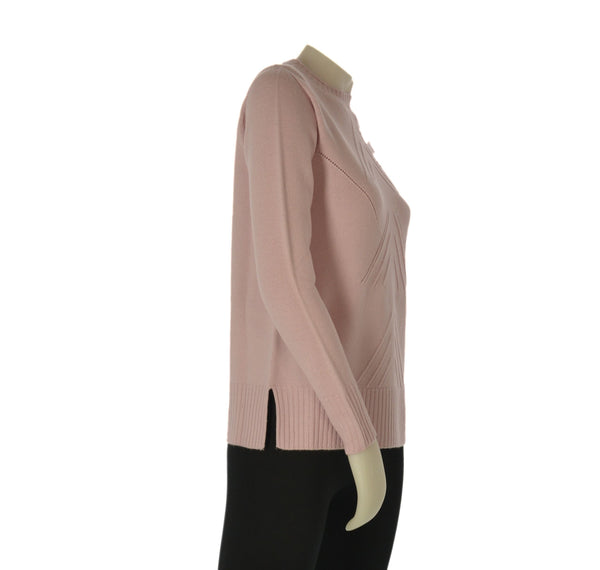 MAGLIONE DONNA VALERIE GIROCOLLO LAVORATO SPACCHI LANA MERINO EXTRAFINE ART.1122