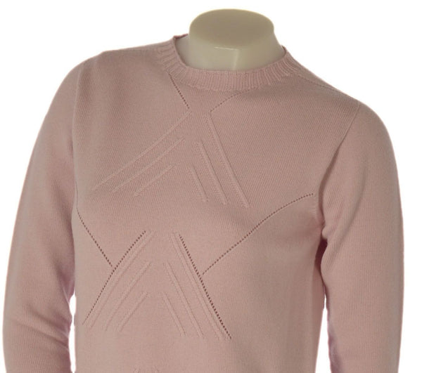 MAGLIONE DONNA VALERIE GIROCOLLO LAVORATO SPACCHI LANA MERINO EXTRAFINE ART.1122