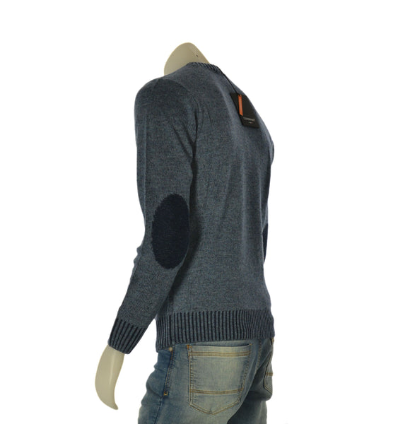 MAGLIONE UOMO CONSENSO GIROCOLLO MELANGE TOPPE LANA  ART. 4155 225