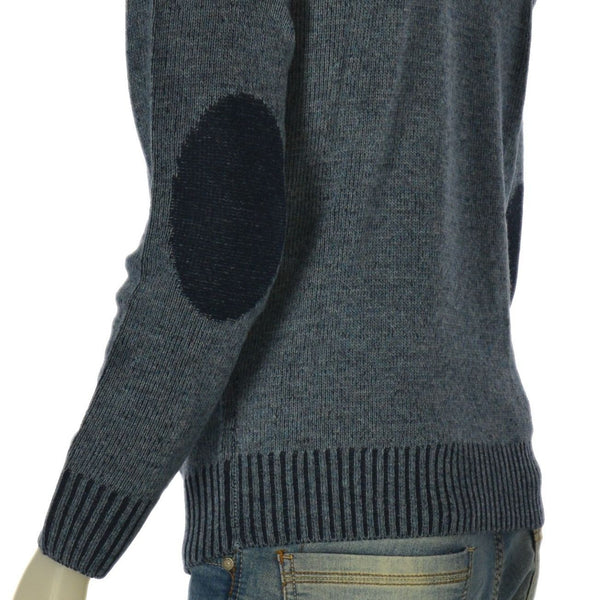 MAGLIONE UOMO CONSENSO GIROCOLLO MELANGE TOPPE LANA  ART. 4155 225