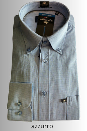 CAMICIA UOMO GRANCHIO VESTIBILITA REGOLARE PURO COTONE COLLO CON BOTTONCINI TASCHINO ART PONTE