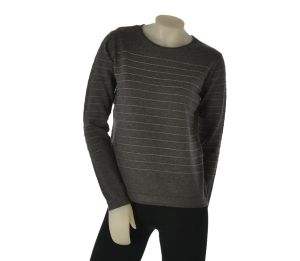MAGLIONE DONNA GAIA B GIROCOLLO LUREX RIGHE VISCOSA ART. 331