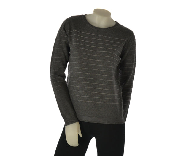 MAGLIONE DONNA GAIA B GIROCOLLO LUREX RIGHE VISCOSA ART. 331