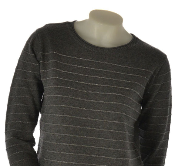 MAGLIONE DONNA GAIA B GIROCOLLO LUREX RIGHE VISCOSA ART. 331