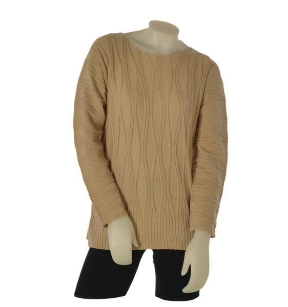 MAGLIONE DONNA RIVA TRICOT BARCHETTA LAVORATO LAME' ART.B315319