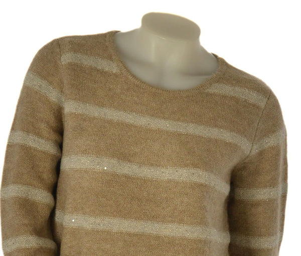 MAGLIONE DONNA GAIA B GIROCOLLO RIGHE  LUREX MICRO PAILLETTES ART. 315