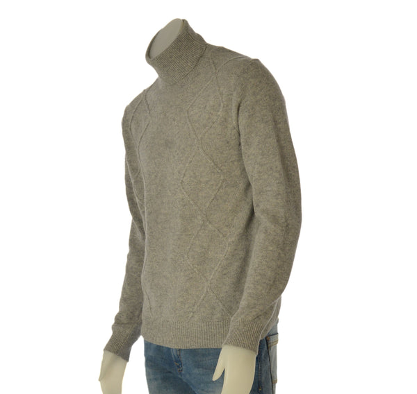 MAGLIONE UOMO ENRICO COVERI DOLCEVITA LAVORATO ROMBI LANA ART. EC135