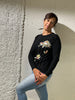 MAGLIONE DONNA RAGAZZA GIROCOLLO STRASS FIORI MARCA ELEONORA DELBONO ART. NL611