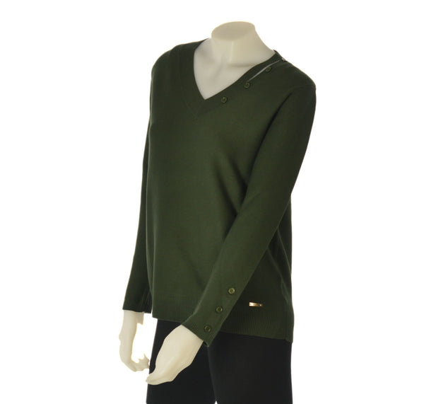 MAGLIONE DONNA SCOLLO POLSINIMFASCIA APPLICAZIONI MARCA COVERI ART. DC823