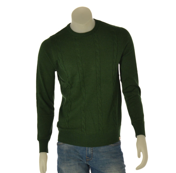 Tokyo Laundry Maglione Uomo Girocollo In Maglia A Treccia, Morbido Misto Cotone Riciclato, Vestibilità Regolare