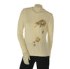 MAGLIONE DONNA RAGAZZA GIROCOLLO STRASS FIORI MARCA ELEONORA DELBONO ART. NL611