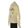 MAGLIONE DONNA RAGAZZA GIROCOLLO STRASS FIORI MARCA ELEONORA DELBONO ART. NL611