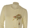 MAGLIONE DONNA RAGAZZA GIROCOLLO STRASS FIORI MARCA ELEONORA DELBONO ART. NL611