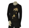 MAGLIONE DONNA RAGAZZA GIROCOLLO STRASS FIORI MARCA ELEONORA DELBONO ART. NL611