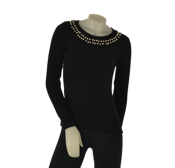 MAGLIONE DONNA RAGAZZA GIROCOLLO STRASS MARCA GAIA B ART. 815