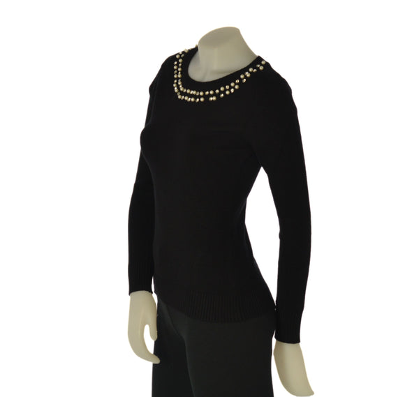 MAGLIONE DONNA RAGAZZA GIROCOLLO STRASS MARCA GAIA B ART. 815