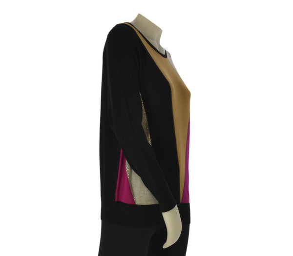 MAGLIONE DONNA RAGAZZA FANTASIA STRASS GIROCOLLO MARCA COVERI ART. DC1043