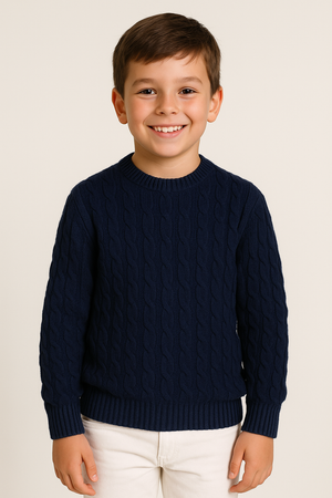 MAGLIONE RAGAZZO GIROCOLLO POLSINI FASCIA TRACCE MARCA BM ART. AY7031