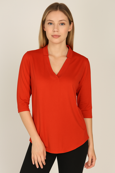 Maglietta estiva da donna a maniche corte con scollo a V, vestibilità ampia, stile casual, Arancione, S Maglietta estiva da donna a maniche corte con scollo a V, vestibilità ampia, stile casual, Arancione, S