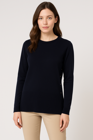 MAGLIONE DONNA RAGAZZA GIROCOLLO LANA COSTE MARCA TENEREZZA ART. Z9301/S