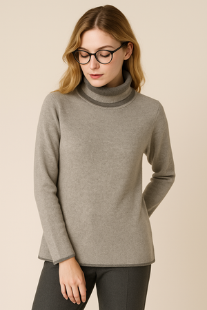 MAGLIONE DONNA TENEREZZA COLLO ANELLO PUNTINATO ART. 21382