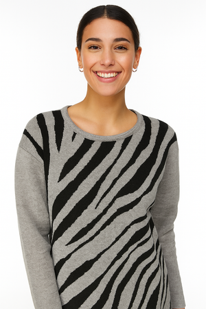 MAGLIONE DONNA RAGAZZA GIROCOLLO LUREX ZEBRATO MARCA COVERI ART. DC1051