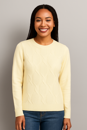 MAGLIONE DONNA RAGAZZA LANA GIROCOLLO LAVORATO MARCA VALERIA GHITTORI ART. 1049