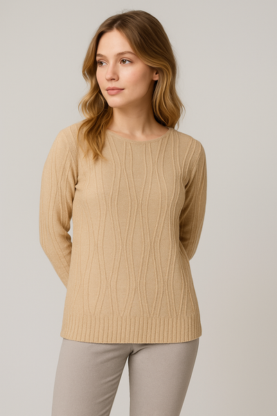 MAGLIONE DONNA RIVA TRICOT BARCHETTA LAVORATO LAME' ART.B315319